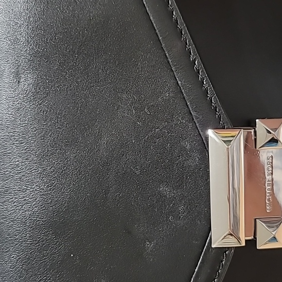 Michael Kors MK Whitney Leather Small Satchel Handbag Black Crossbody Neutral - Picture 12 of 12